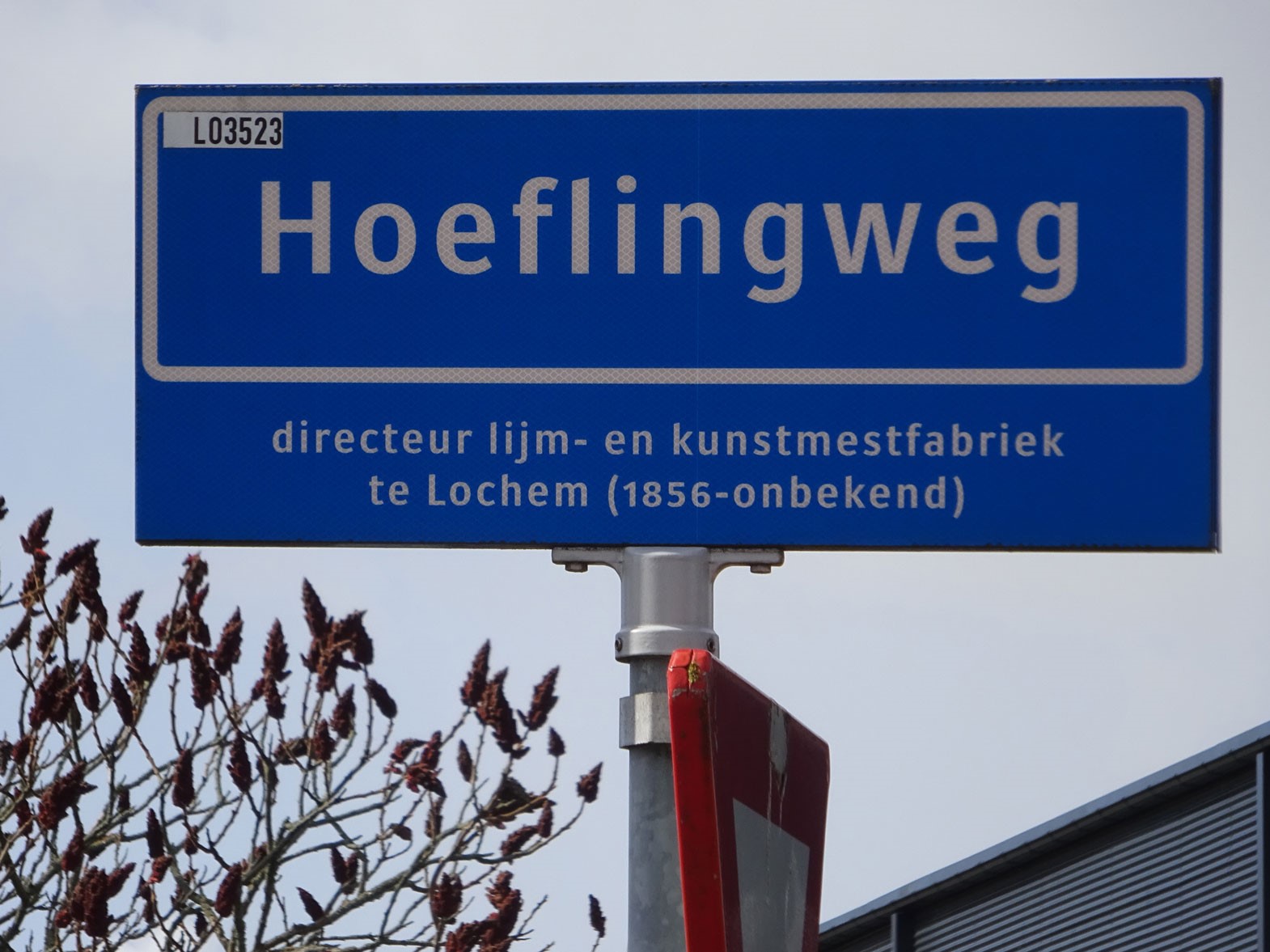 straatnaambord Hoefligweg b